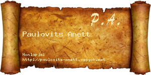 Paulovits Anett névjegykártya